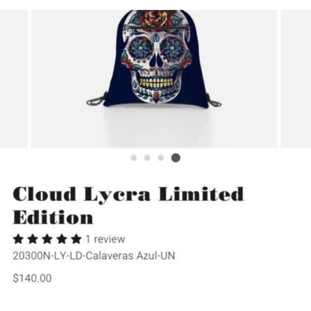 Save My Bag Womens Drawstring Bag/ Backpack Italy Neoprane SkullLimited Edition - Picture 8 of 13